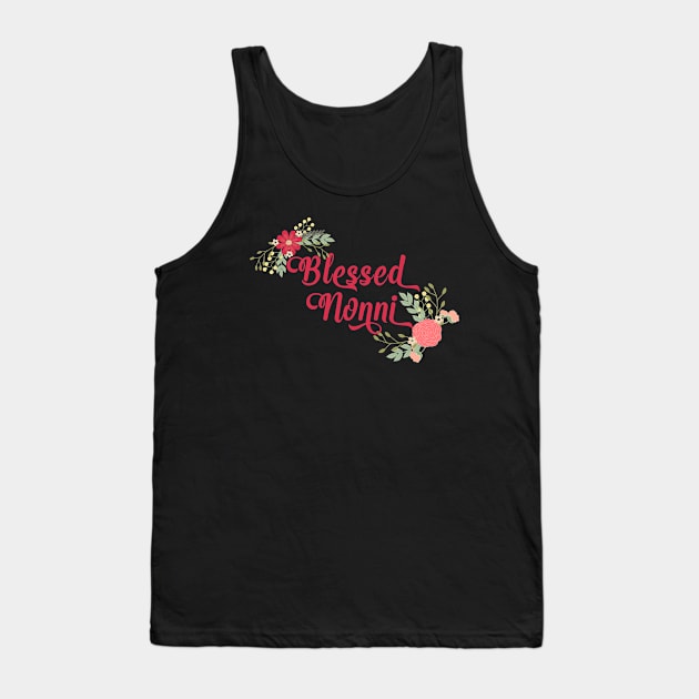 Blessed Nonni Floral Christian Grandma Gift Tank Top by g14u